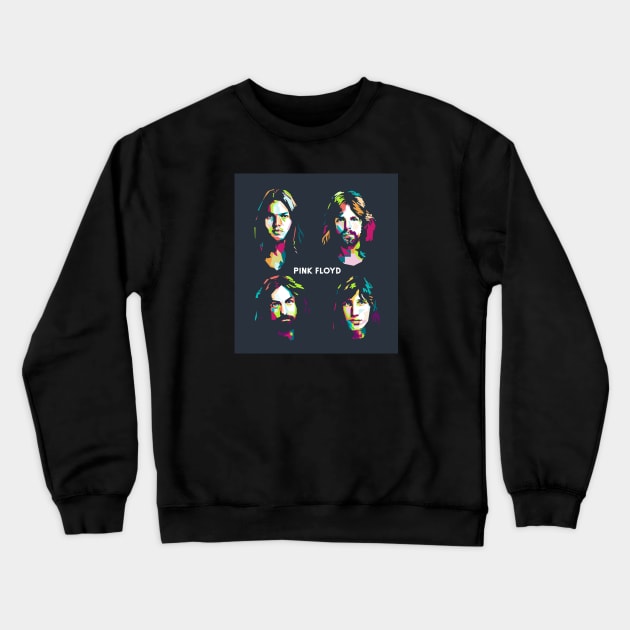 Pink Floyd In Wpap Pop Art Crewneck Sweatshirt by Hanafi